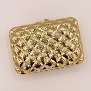 Vintage Gold Quilted Metal Clutch